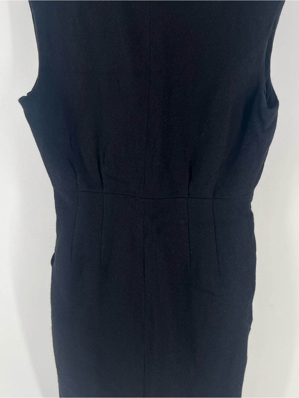Adam Lippes 100% Wool Sheath Dress 10 Black Silk Lined Pockets Luxury Career - Picture 5 of 14